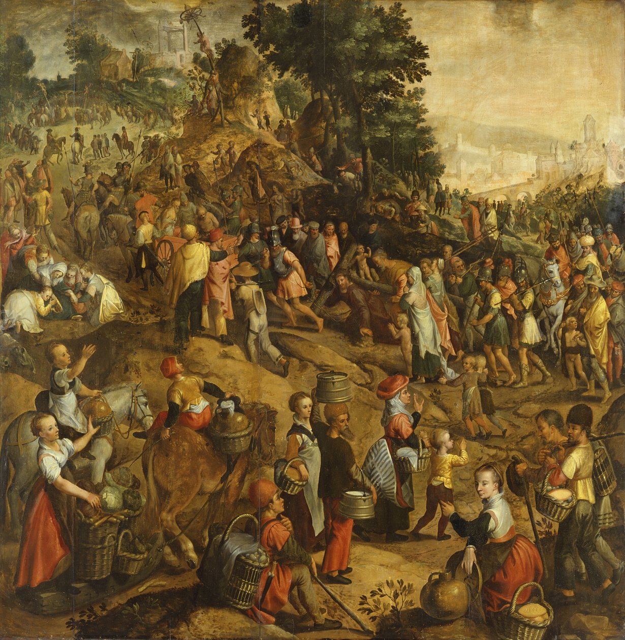 Kristus bærer korset, 1563 af Joachim Bueckelaer