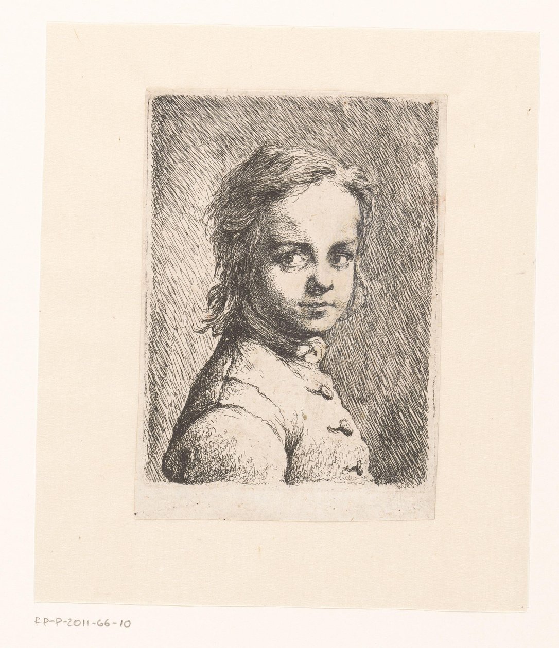 Portræt af en ukendt dreng af Joachim Martin Falbe (attributed to)
