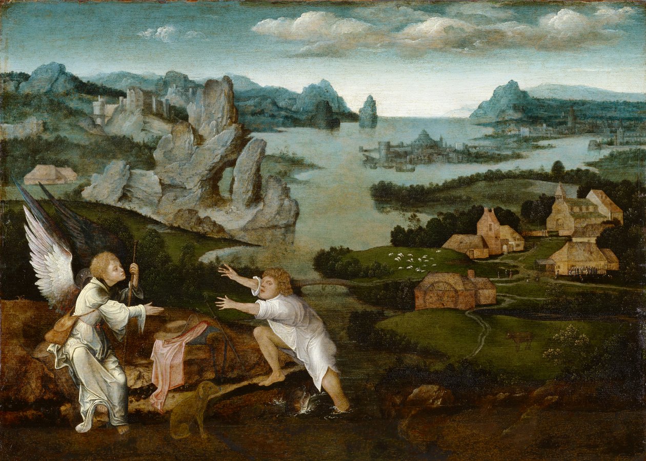 Landskab med Tobias og englen af Joachim Patenier