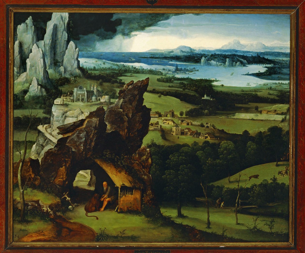 Landskab med Sankt Hieronymus ... af Joachim Patinir