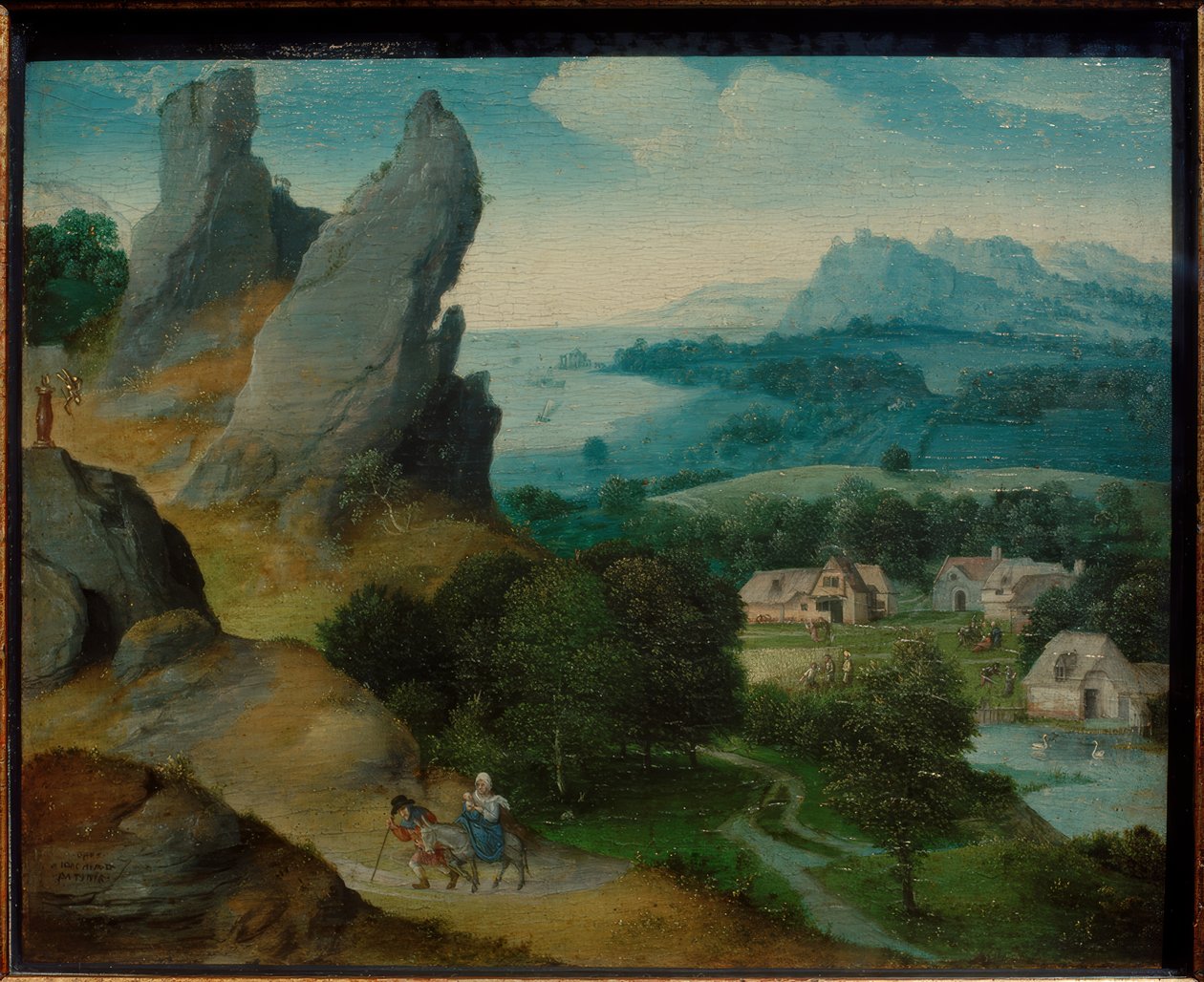 Landskabets flugt med flugten til Egypten af Joachim Patinir