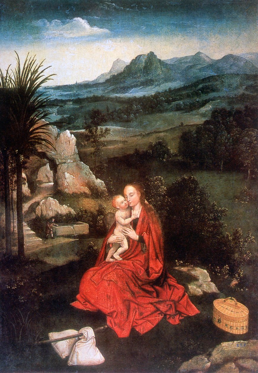 The Rest on the Flight into Egypt, detalje, c1500-1524 af Joachim Patinir