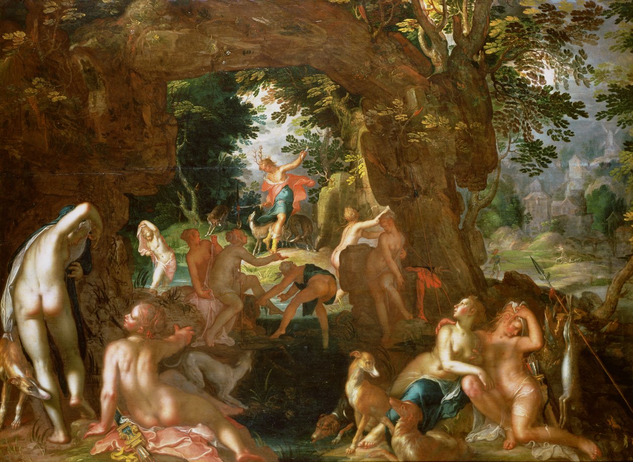 Diana og Actaeon, 1607 (panel) af Joachim Wtewael or Utewael