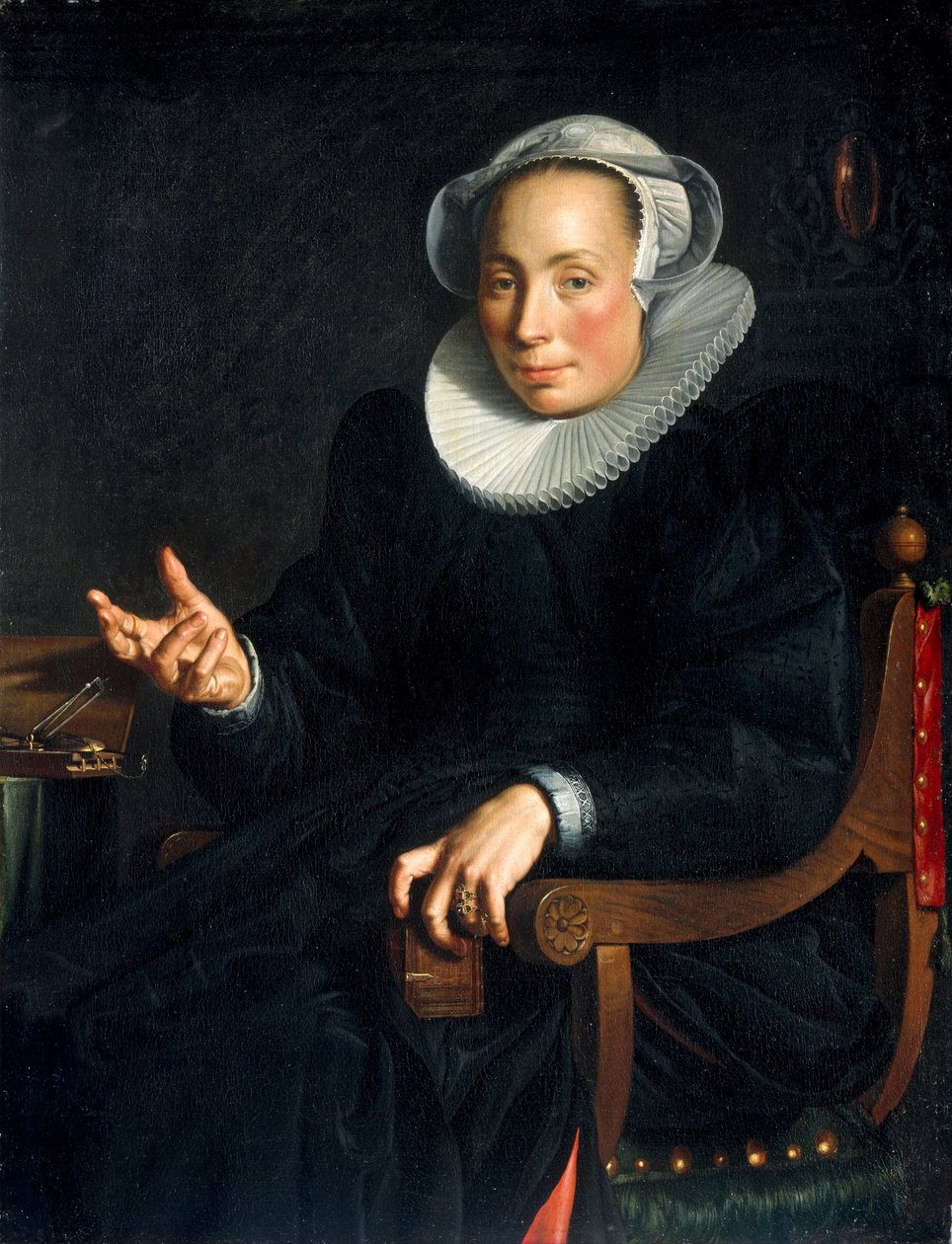 Portræt af Christina Wtewael van Halen 1568-1629, 1601 af Joachim Wtewael or Utewael
