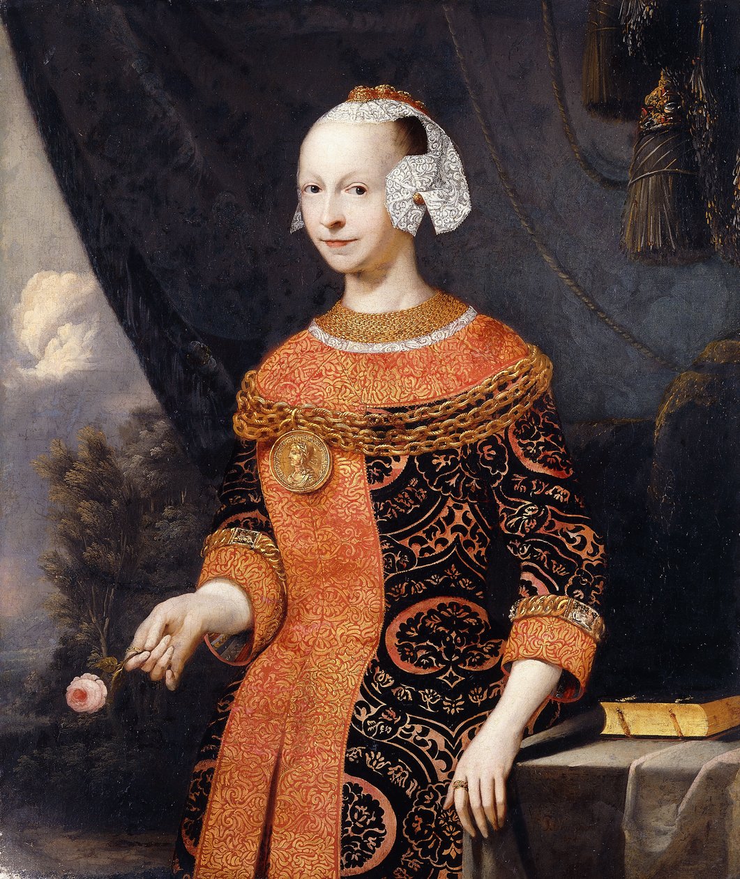 Portræt af en dame, identificeret som Anne, Marquise de Basville, af Joachim or Luhne Luhn