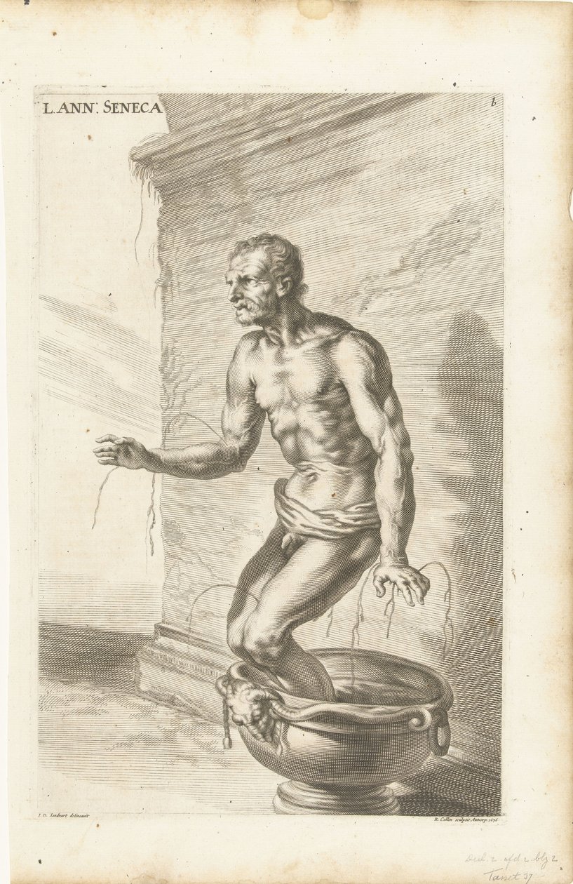 Seneca, graveret af Richard Collin af Joachim von (after) Sandrart