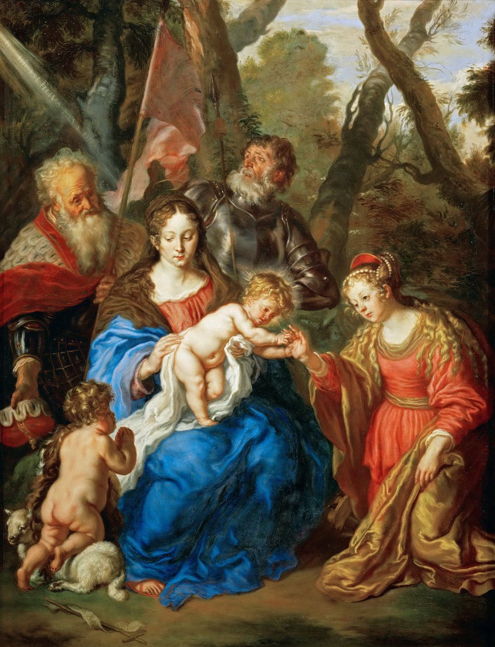 Baroque: The Mystical Marriage of Saint Catherine with Saint Leopold and Saint Guillaume - The Mystical Marriage of Saint Catherine with Saints Leopold and William af Sandrart, Joachim, von (1606-1688) af Joachim von Sandrart