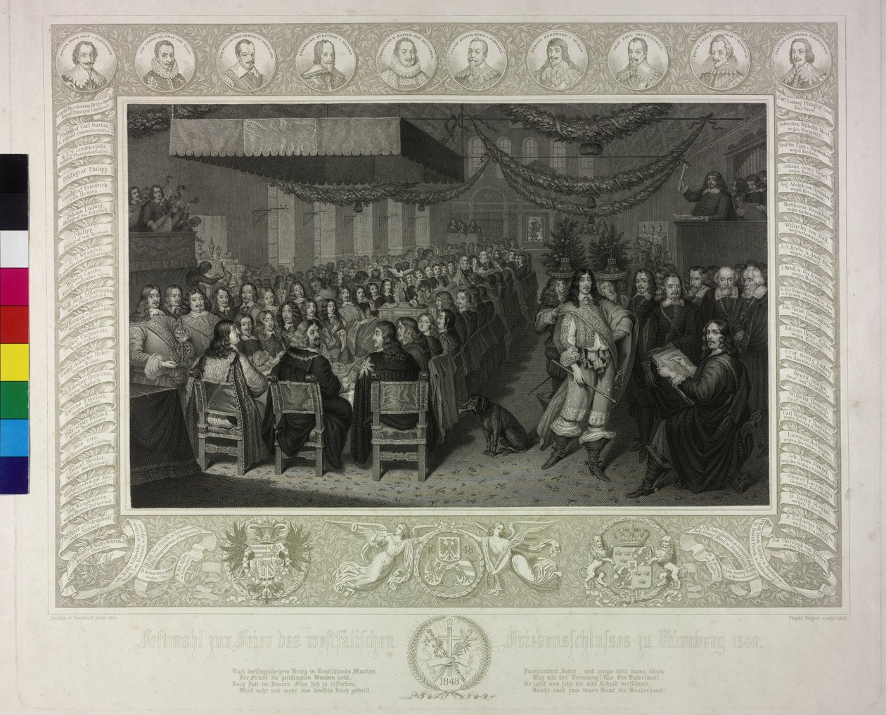 Fest til fejring af den westfalske fredsaftale til Nürnberg 1649 af Joachim von Sandrart