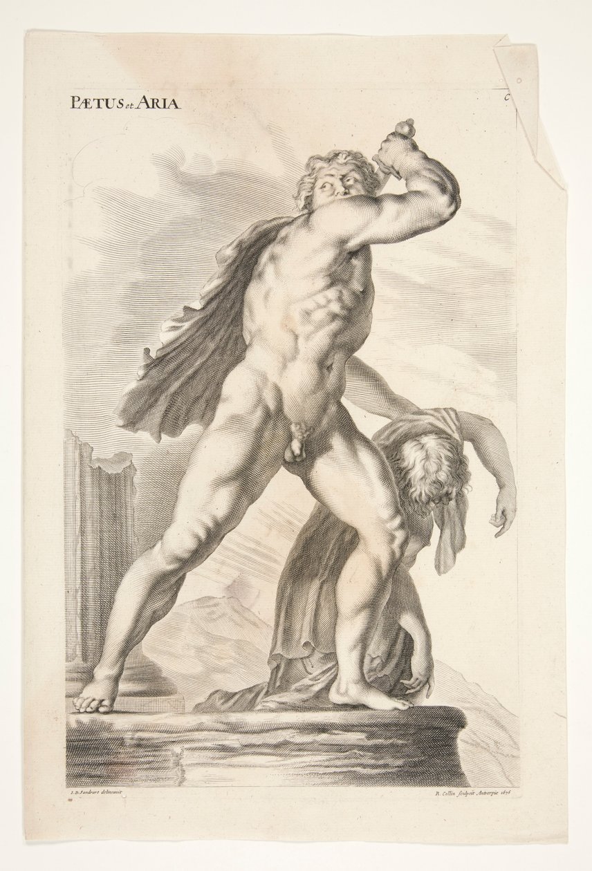 Paetus og Aria, fra Sculptures of Ancient Admiration af Joachim von Sandrart