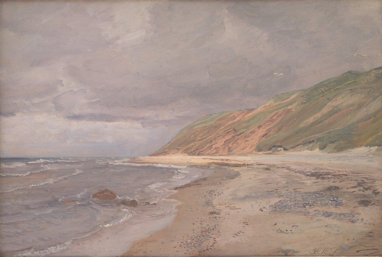 Tisvilde Strand. Gråvejr af Joakim Frederik Skovgaard