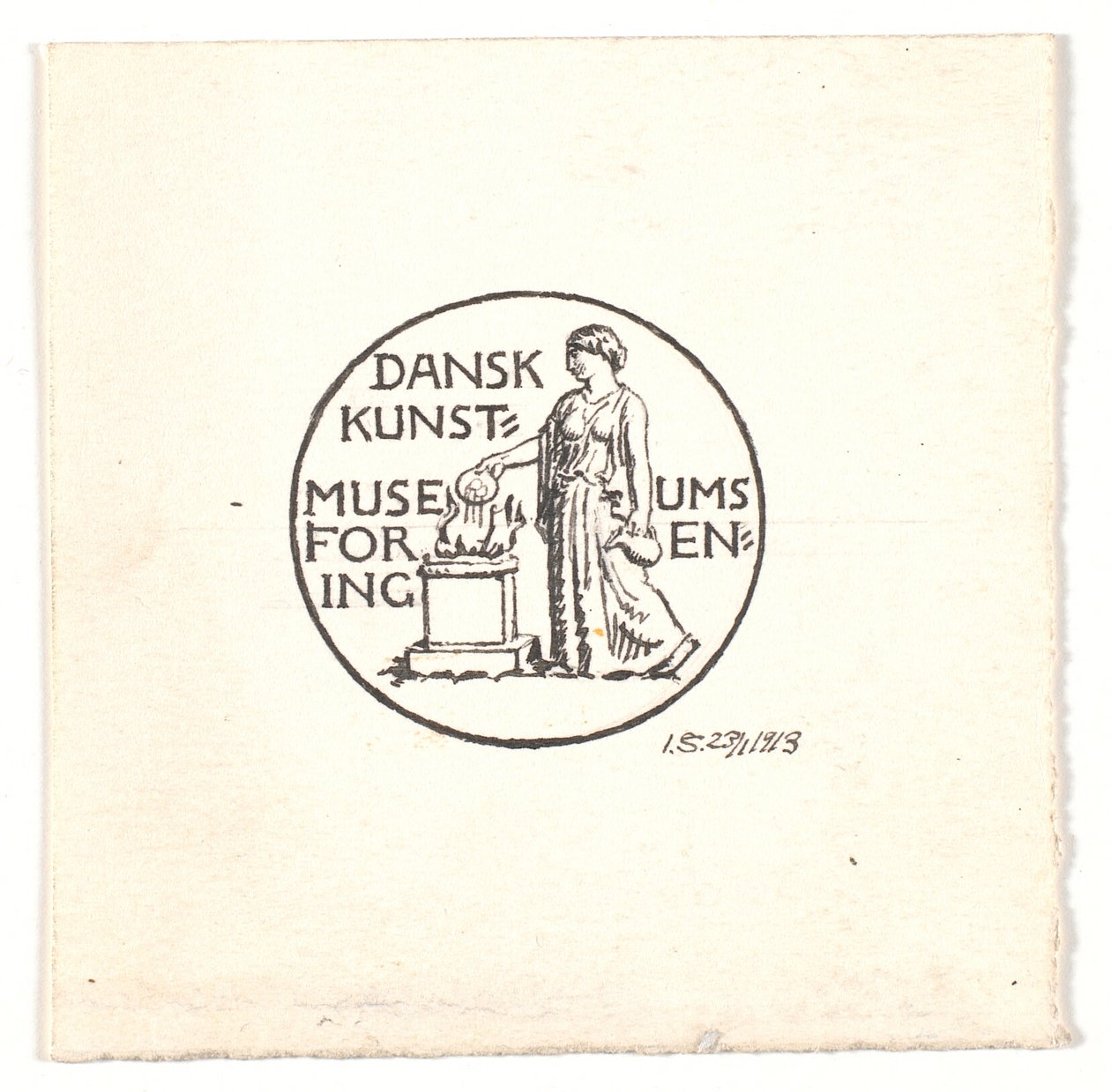 Udkast til vignet for Dansk Museums Kunstforening af Joakim Frederik Skovgaard