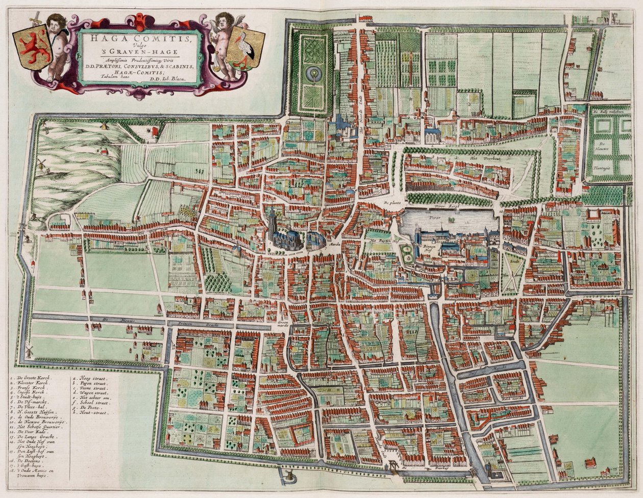 Kort over Haag af Joan Blaeu