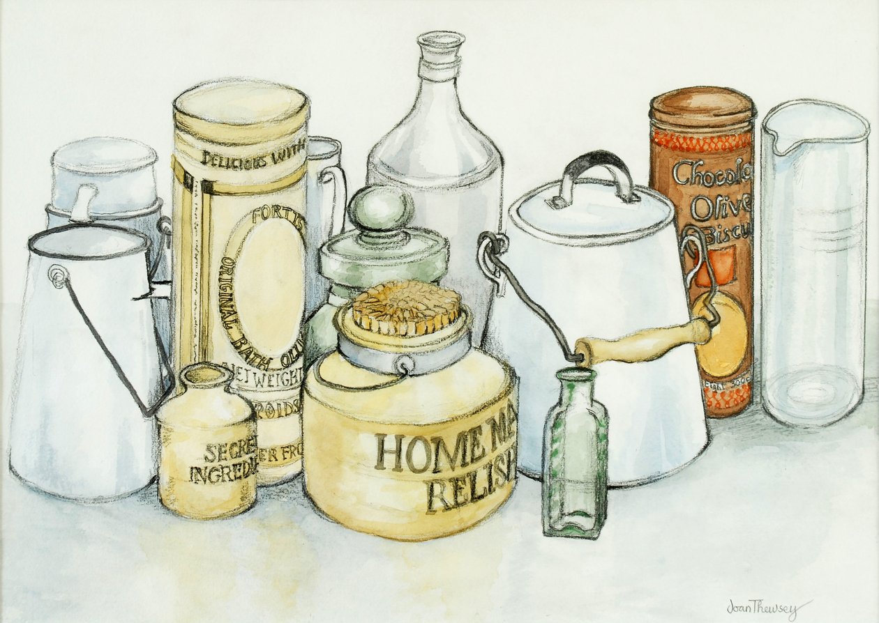 Bygones,2000,(grafit med akvarelvask) af Joan Thewsey