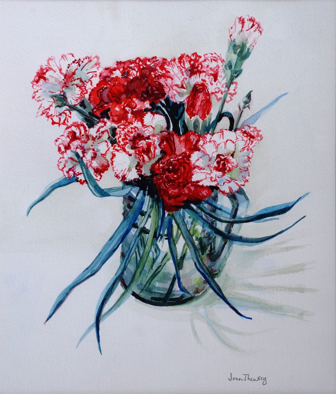 Pink og Red Cottage Pinks 2004 af Joan Thewsey