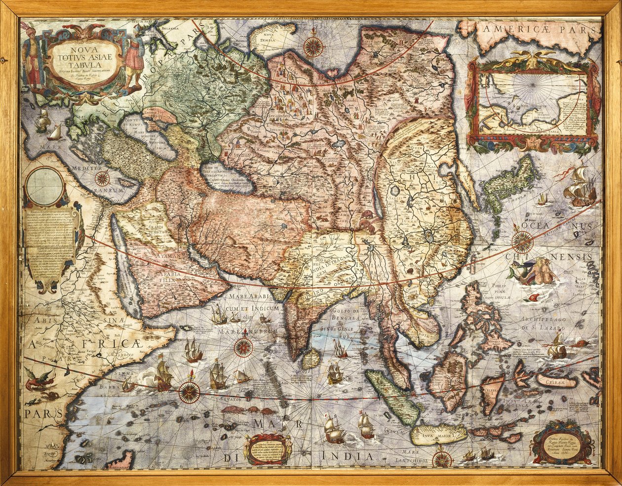 Kartografi, kort over Asien. Fra Atlas af Joan Blaeu (1596-1673), trykt i 1686 af Joan Blaeu