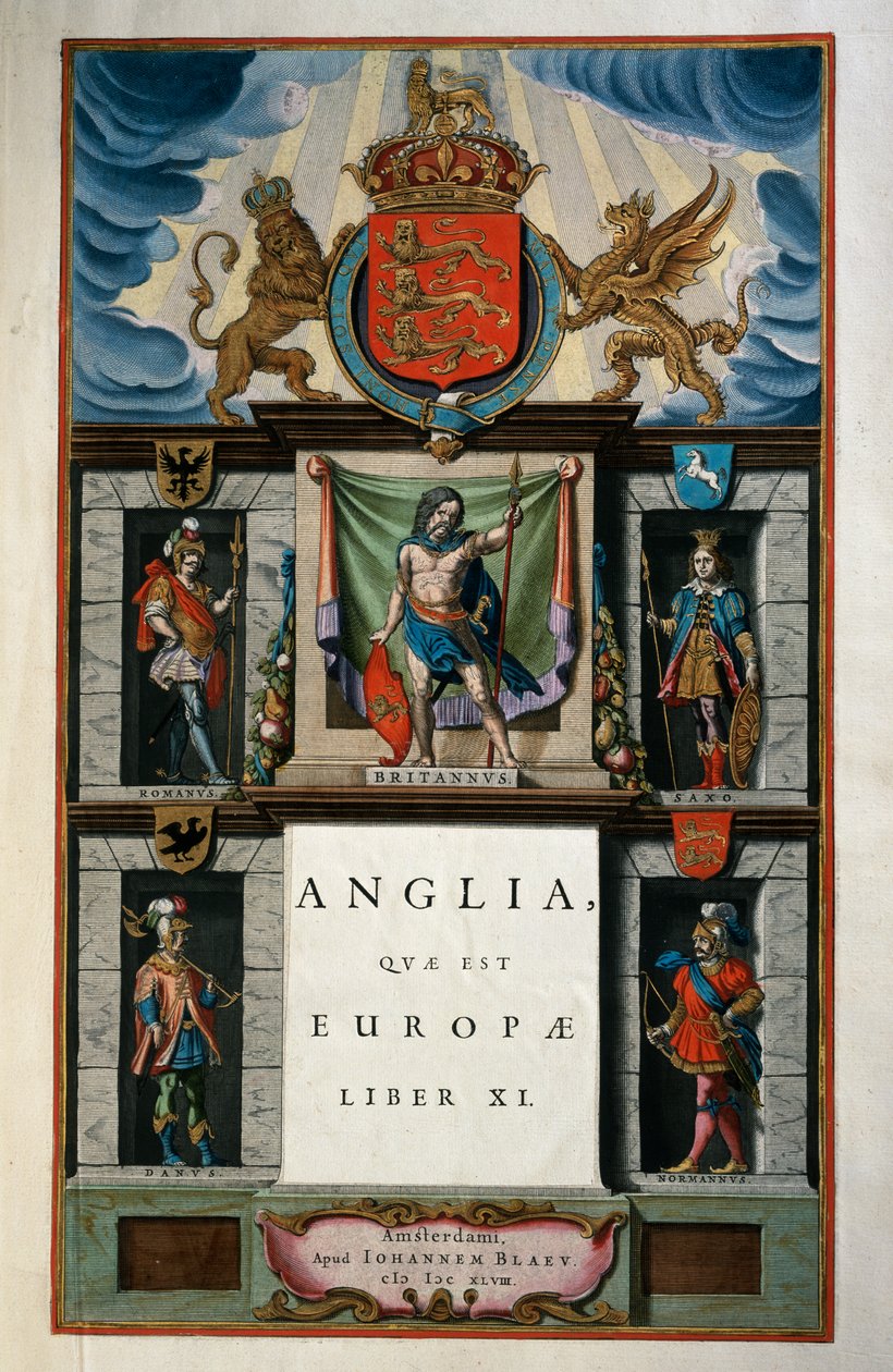 East Anglia quae Europae (England), Bog XI, titelblad Bind V, Atlas maior, af Joan Blaeu (1596-1673), kobberstik, 57,5x39 cm, Amsterdam af Joan Blaeu