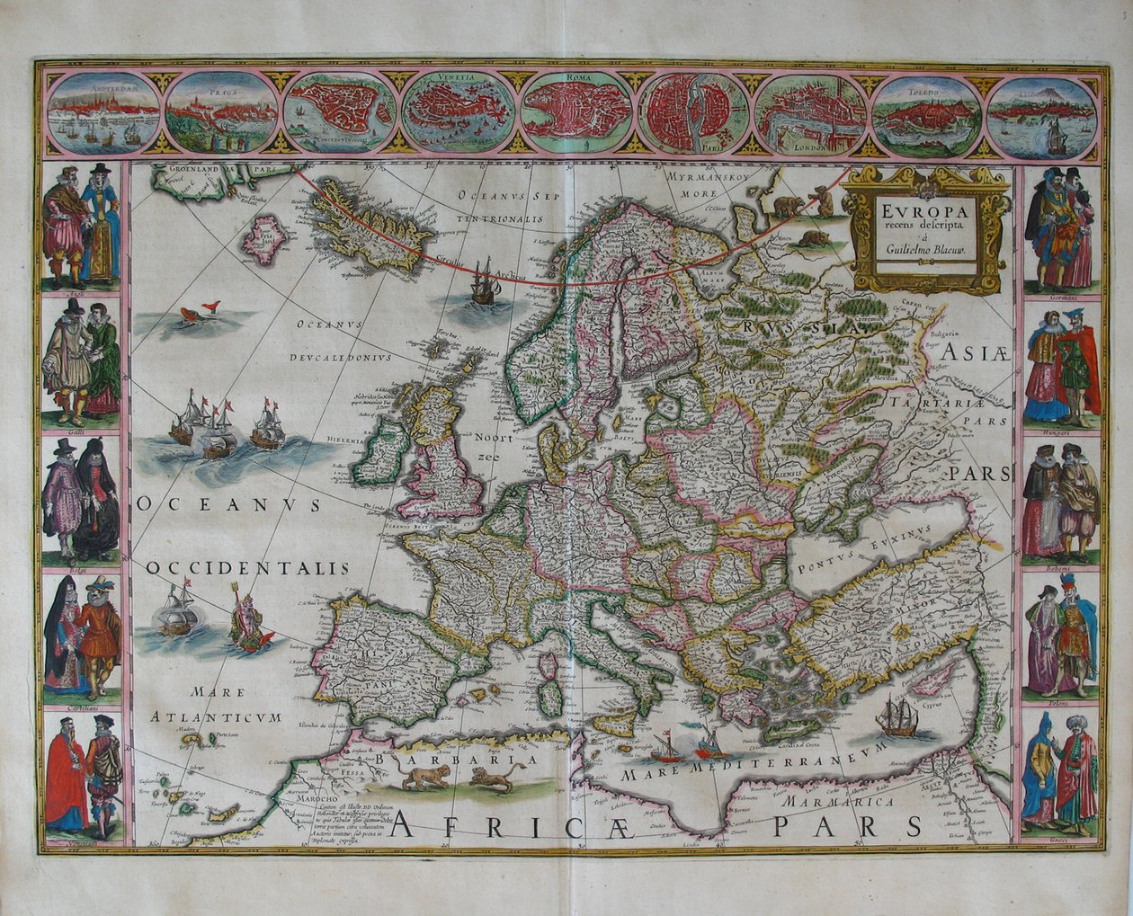 Europakort Fra: Atlas Maior af Joan Blaeu