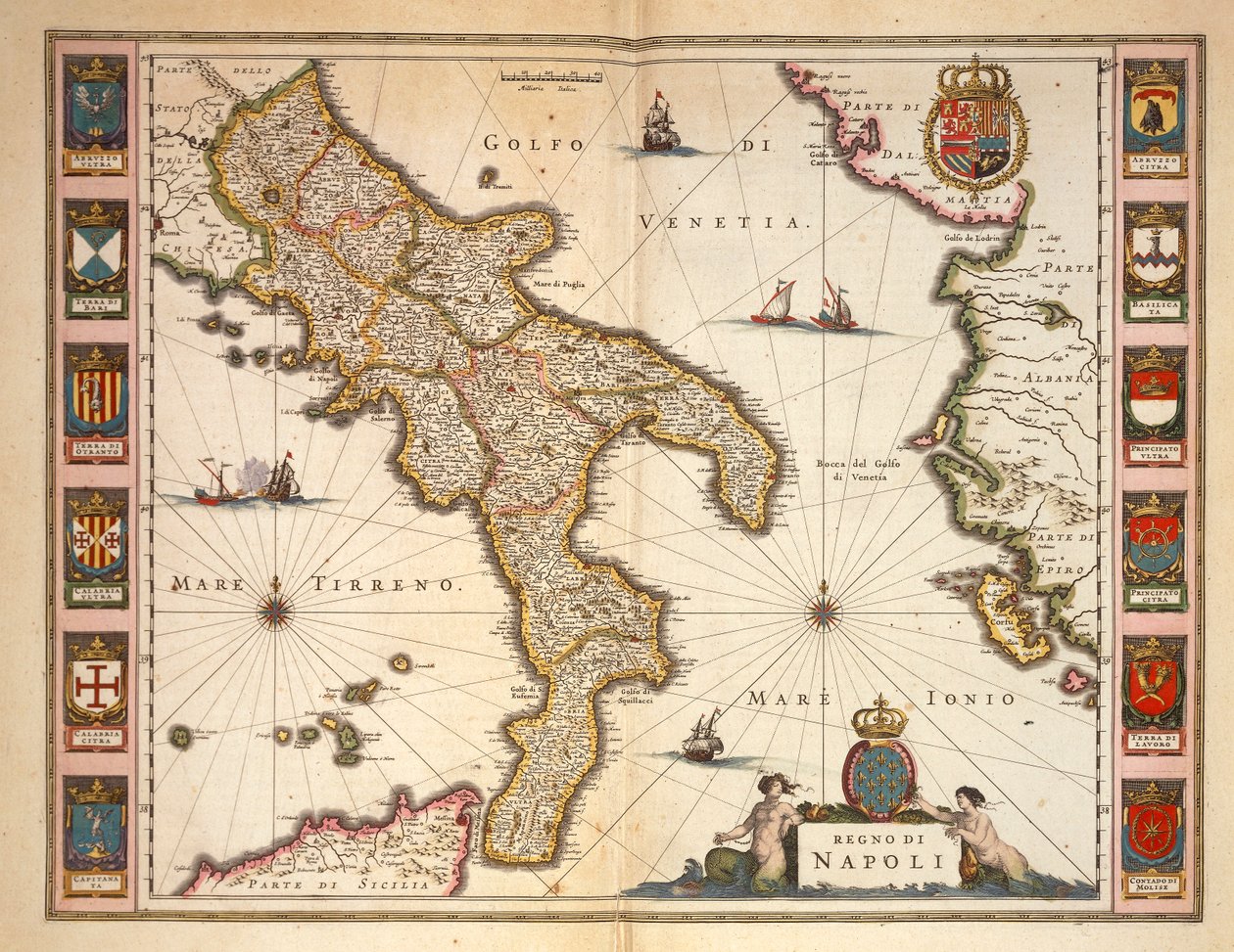 Kort over Calabrien-regionen af Joan Blaeu af Joan Blaeu