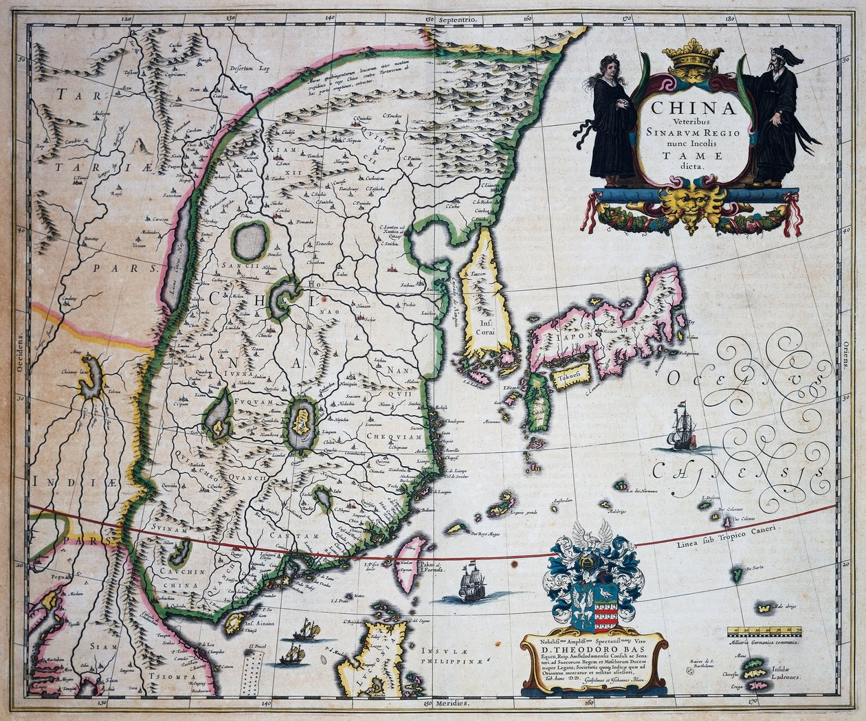 Kort over Kina, af Joan Blaeu (1596-1673) af Joan Blaeu