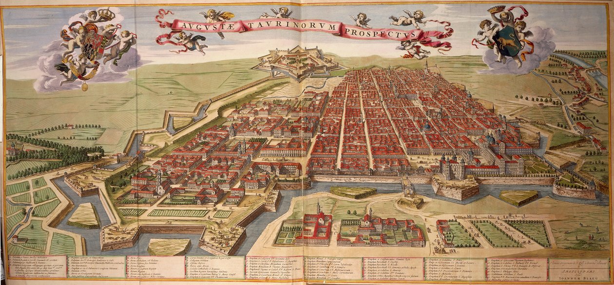 Kort over Torino af Joan Blaeu, fra Theatrum Savoy af Joan Blaeu