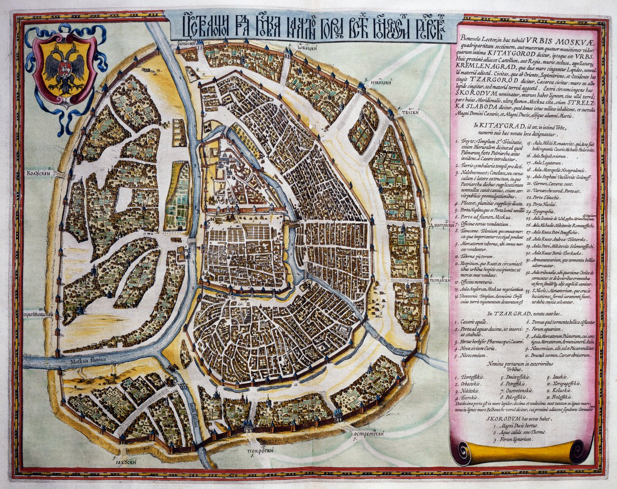 Moskva, andet bind, titelblad til del I, fra Atlas Maior, atlas i 11 bind, af Joan Blaeu (1596-1673), kobberstik, 57,5x39 cm, Amsterdam af Joan Blaeu