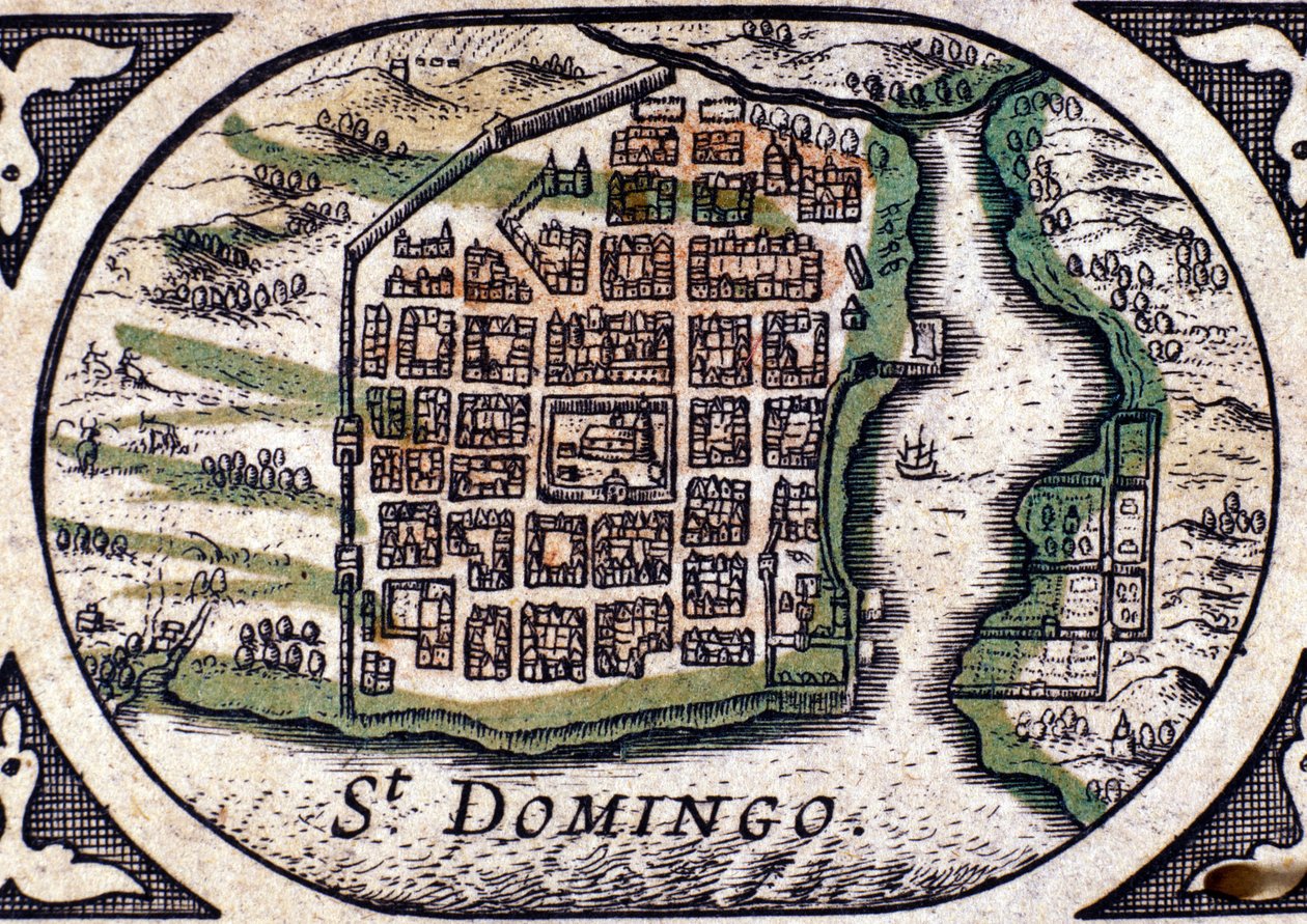 Santo Domingo - i Atlas af W. J. Blaeu af Joan Blaeu