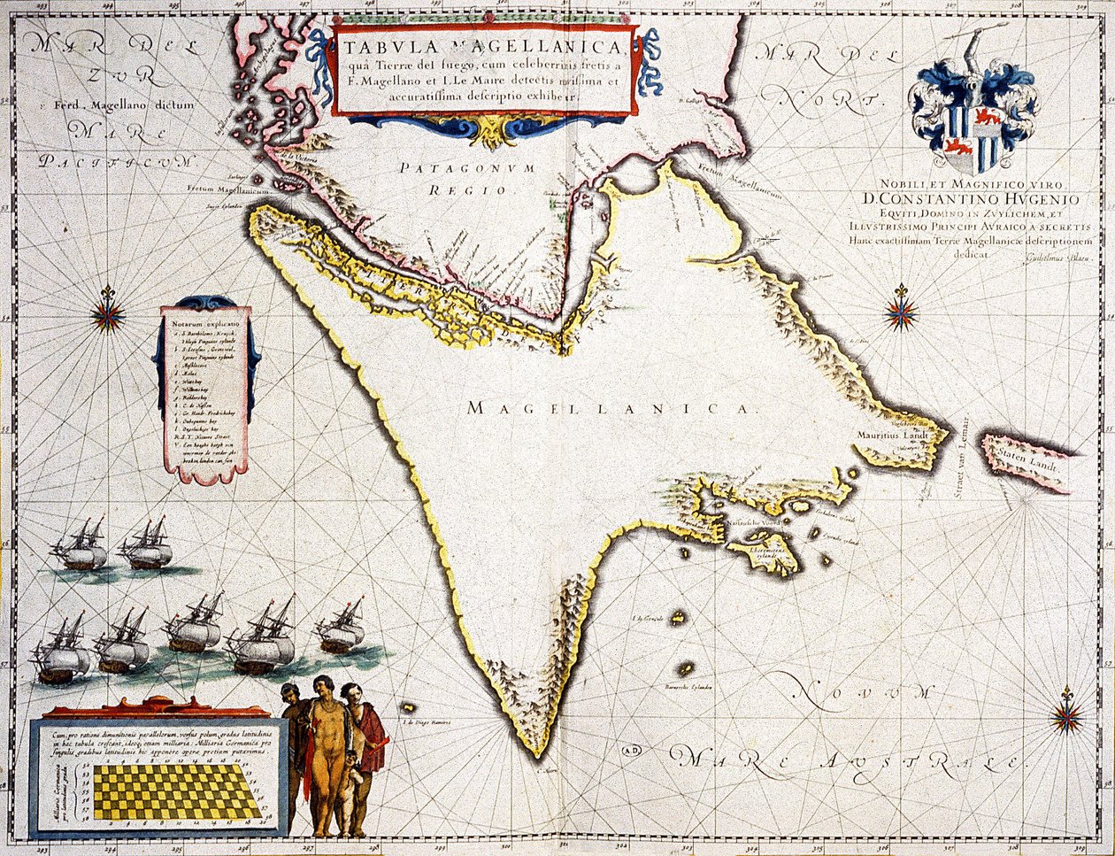 Tabula Magellanica : kort over Magellan-strædet af Joan Blaeu