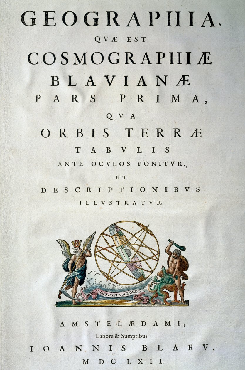 Titelblad til del I af Atlas maior, af Joan Blaeu (1596-1673), kobberstik, Amsterdam af Joan Blaeu