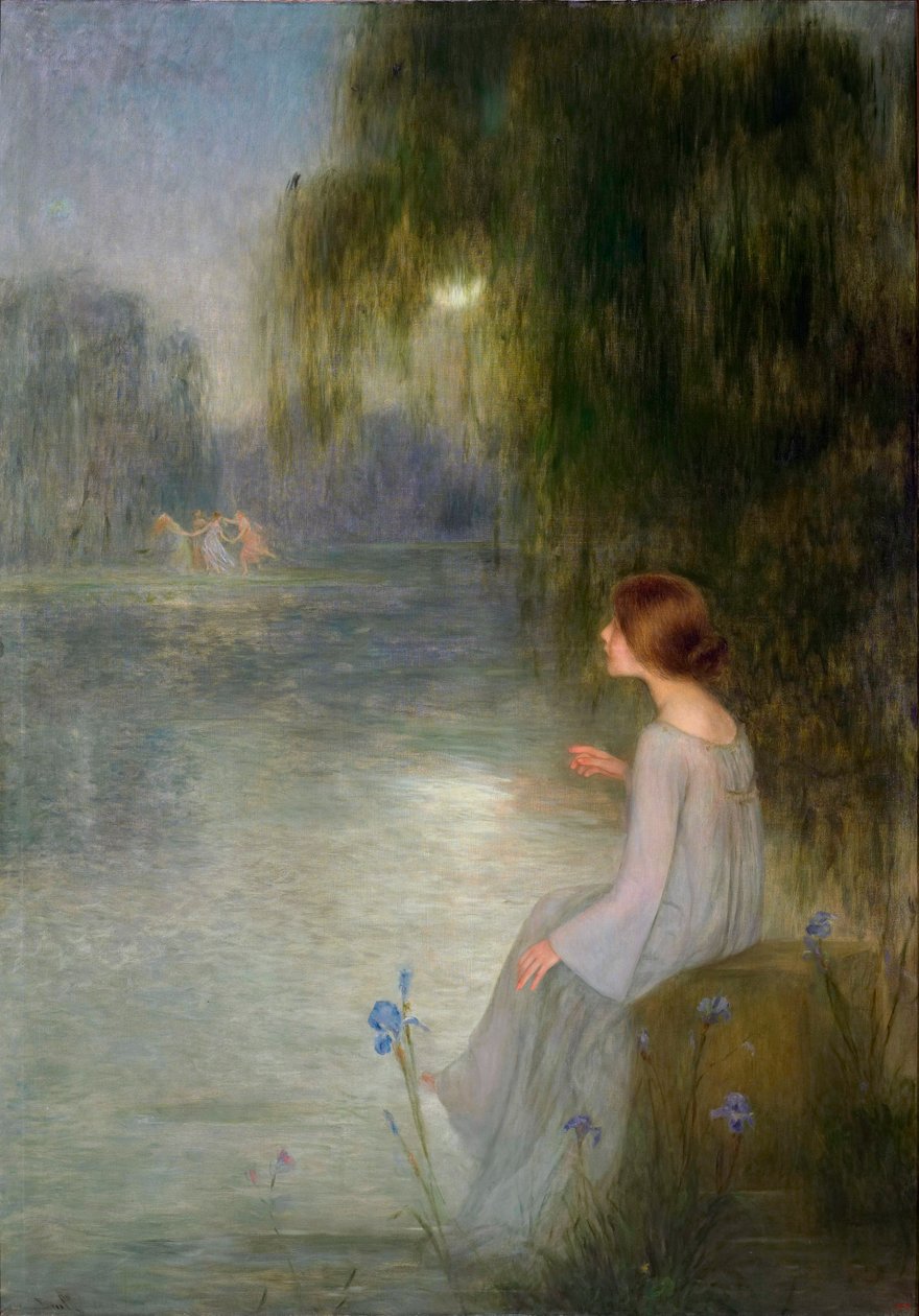 Reve - Drøm - Maleri af Joan Brull (1863-1912) - ca. 1905 - Olie på lærred - symbolik - 200x141 - Cataloniens nationale kunstmuseum, Barcelona af Joan Brull