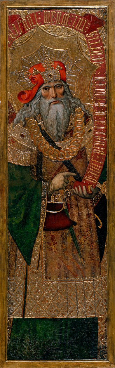 David - Maleri af Joan Gasco (aktiv 1500-1529) - ca. 1500 - Tempera på panel - 210,8x60 - Cataloniens nationale kunstmuseum, Barcelona af Joan Gascó
