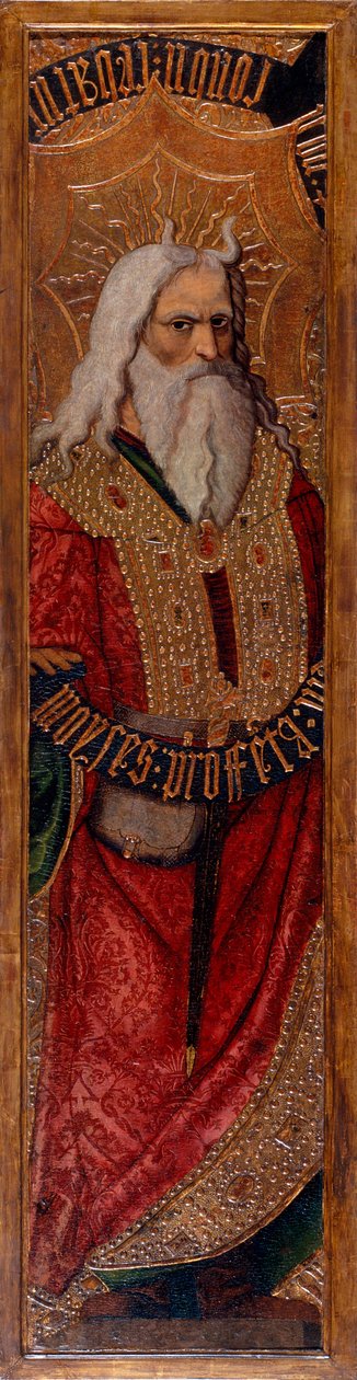 Moise - Moses - Maleri af Joan Gasco (aktiv 1500-1529) - ca. 1500 - Tempera på panel - 294,4x55,9 - Cataloniens nationale kunstmuseum, Barcelona af Joan Gascó
