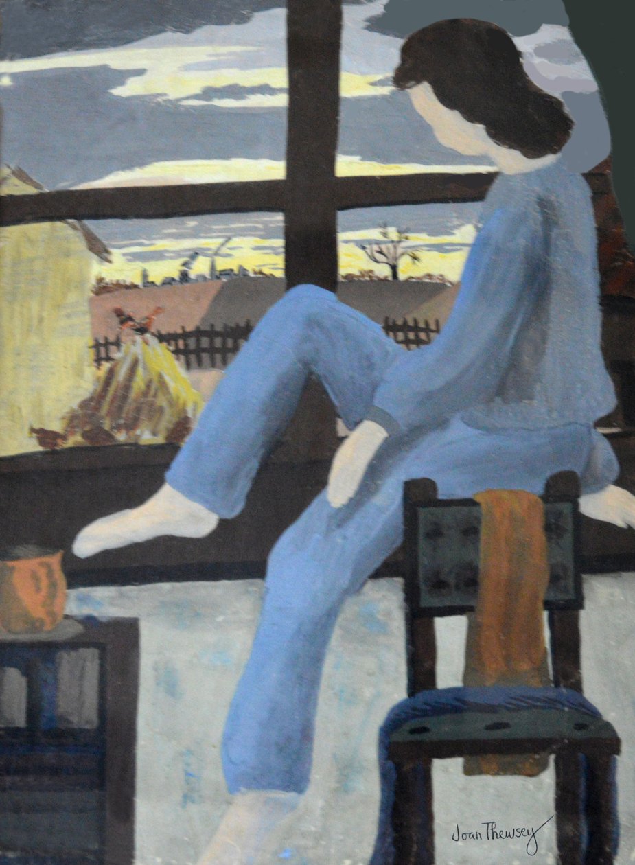 Girl Watching the Dawn, 1950, (gouache) af Joan Thewsey