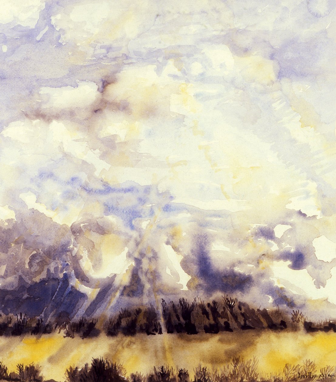 March Sky,1989, akvarel på håndlavet papir af Joan Thewsey