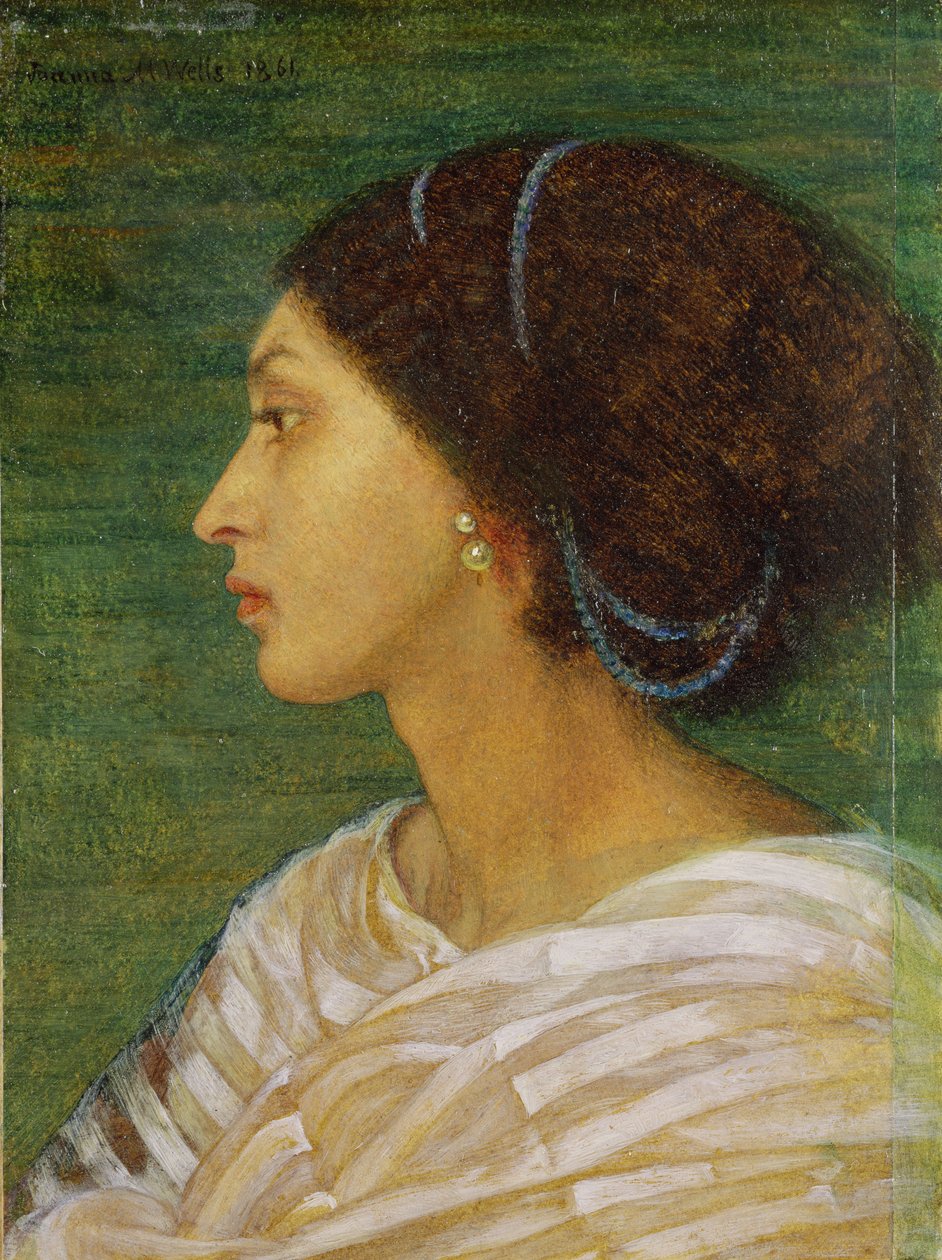 Head of a Mulatto Woman, 1861 (olie på papir lagt på linned) af Joanna Boyce Wells