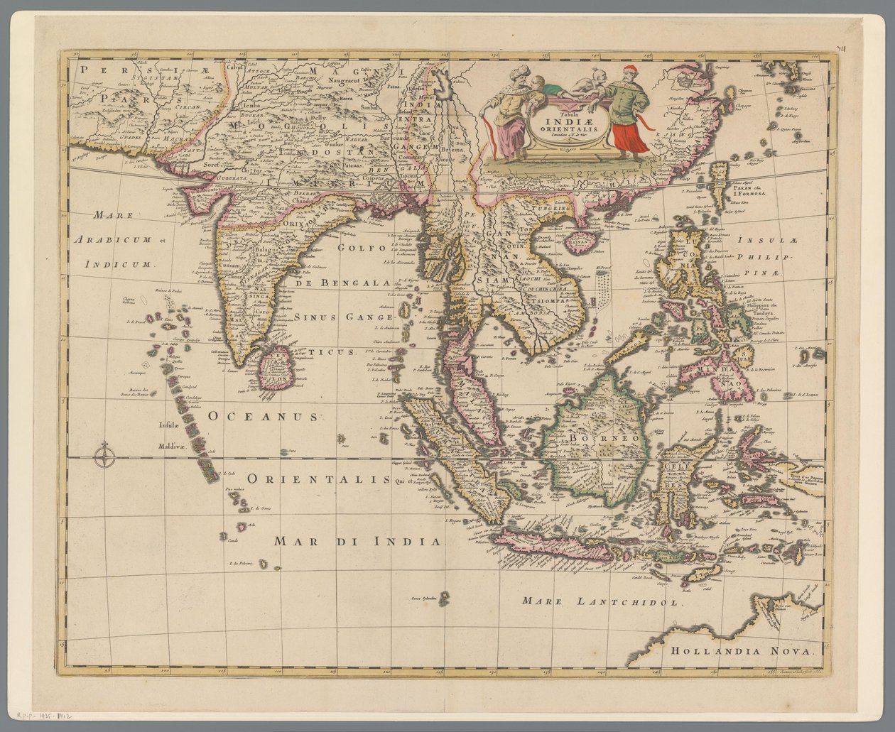 Kort over Indonesien Kort over Østindien (titel på objekt) af Joannes L