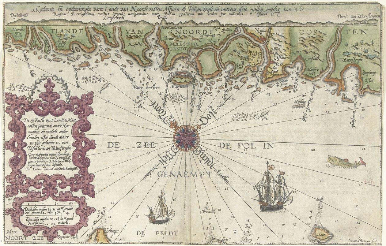Kort en del af Norges og Sveriges kyst af Joannes van Doetecum