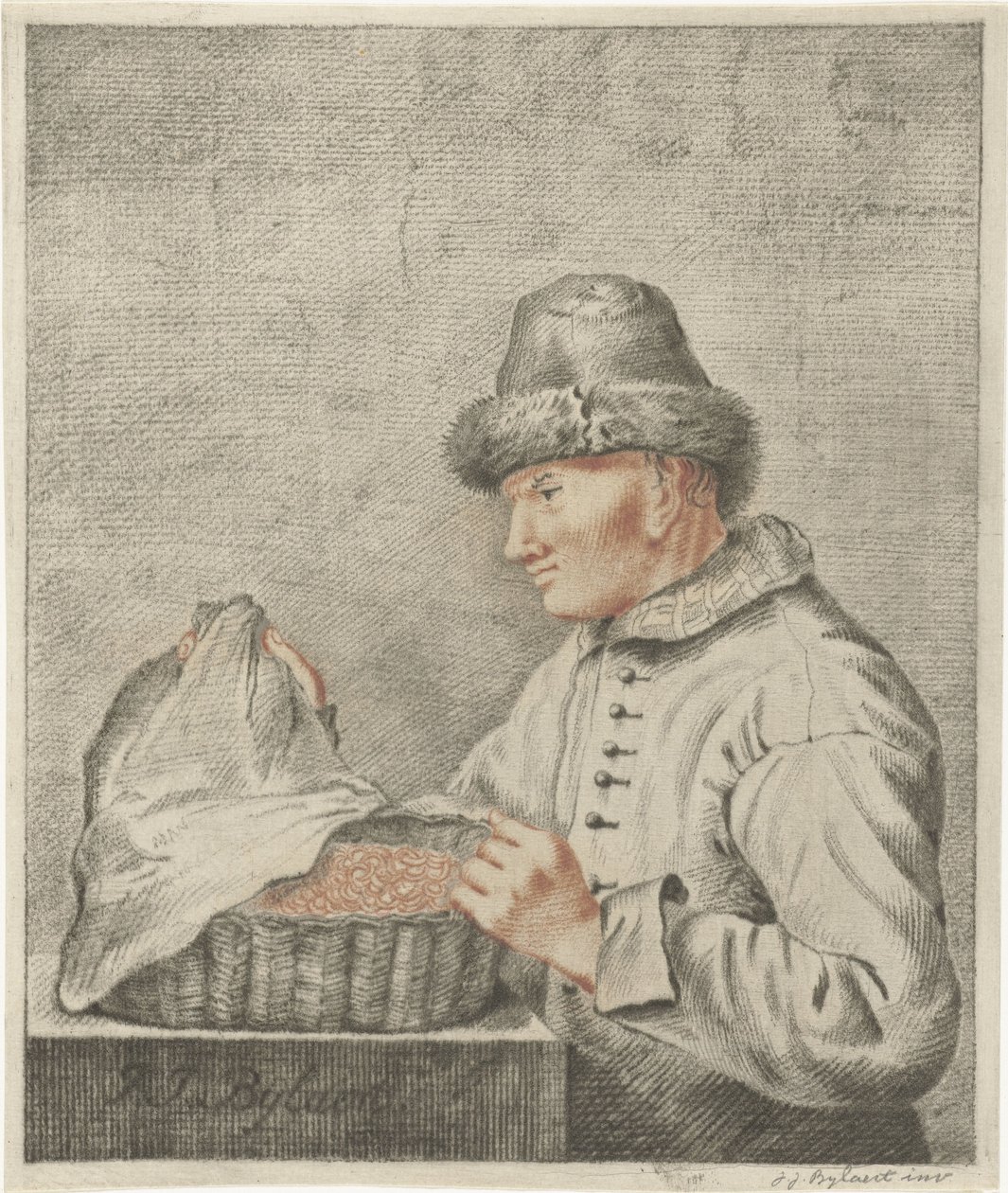 reje sælger af Joannis Jacobus Bijlaert (signed by artist)