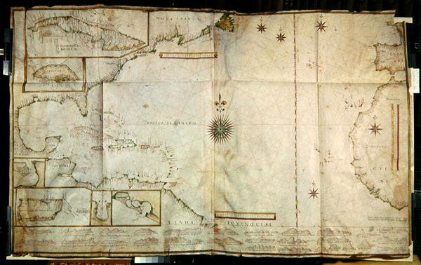Ms 1288 fol.22 Kort over Caribien af Joao Teixeira