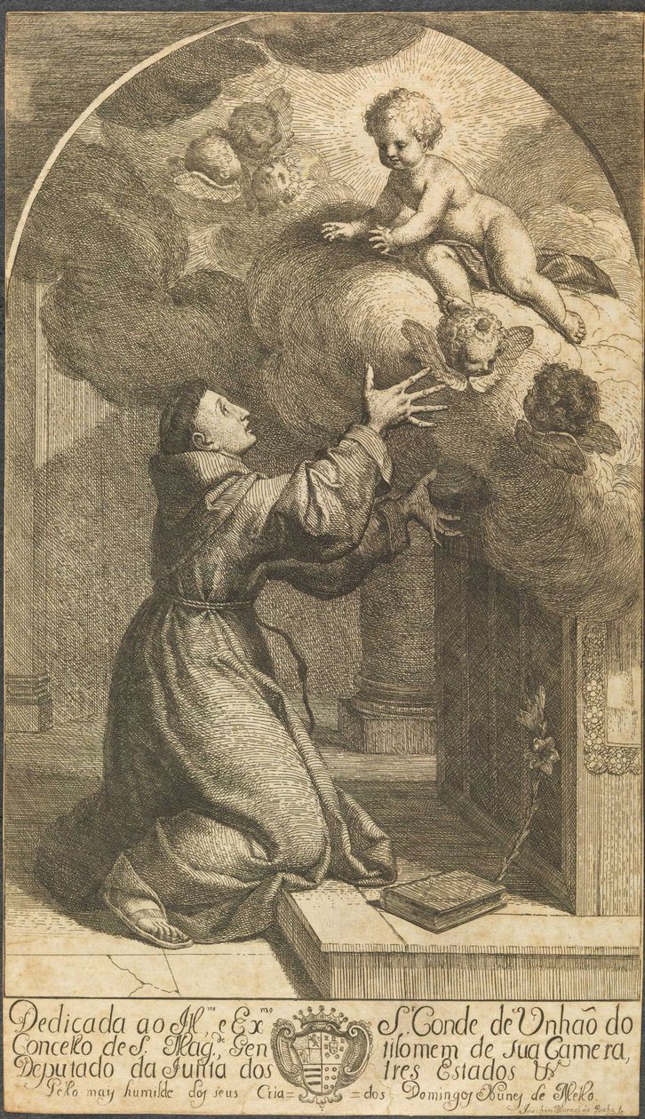 Jesusbarn og engle, der viser sig for Sankt Antonius af Joaquim Manuel da Rocha