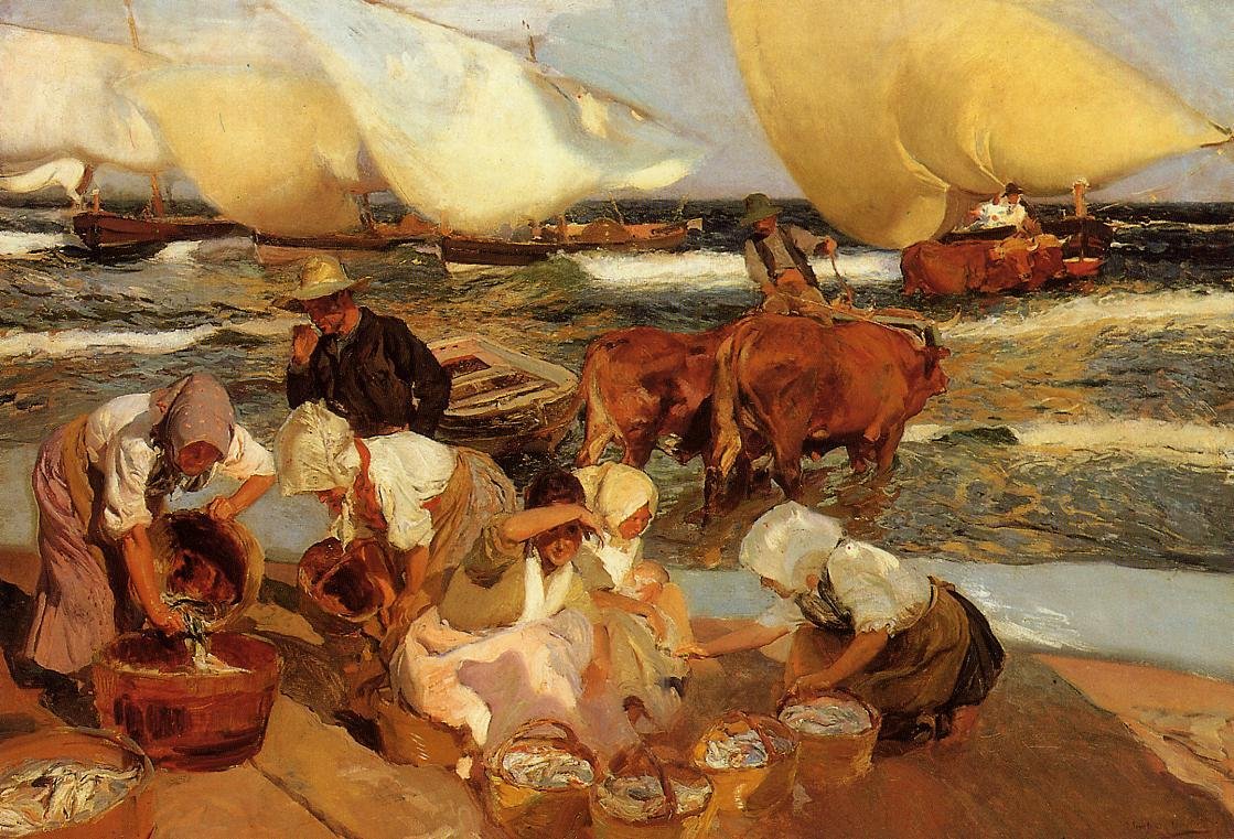  Strand i Valencia eller eftermiddagssol af Joaquín Sorolla