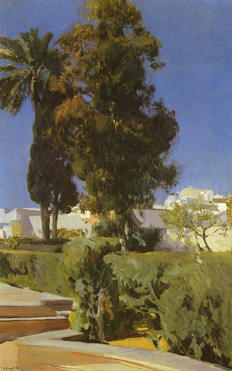 Haver i Alcazar Sevillan af Joaquín Sorolla