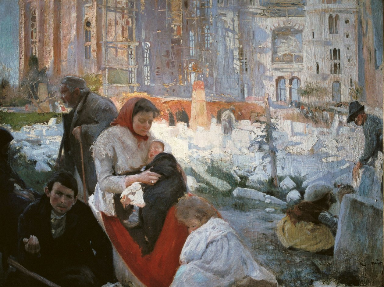 "De fattiges katedral", maleri af Joaquim i Trinxet af Joaquin Mir Trinxet