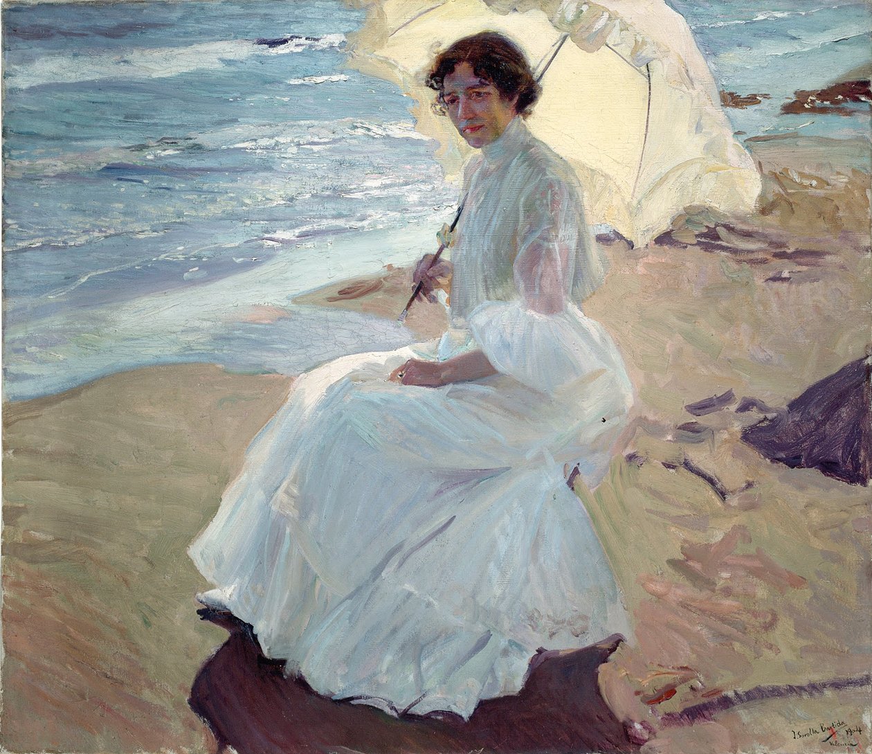 Clotilde på stranden af Joaquín Sorolla