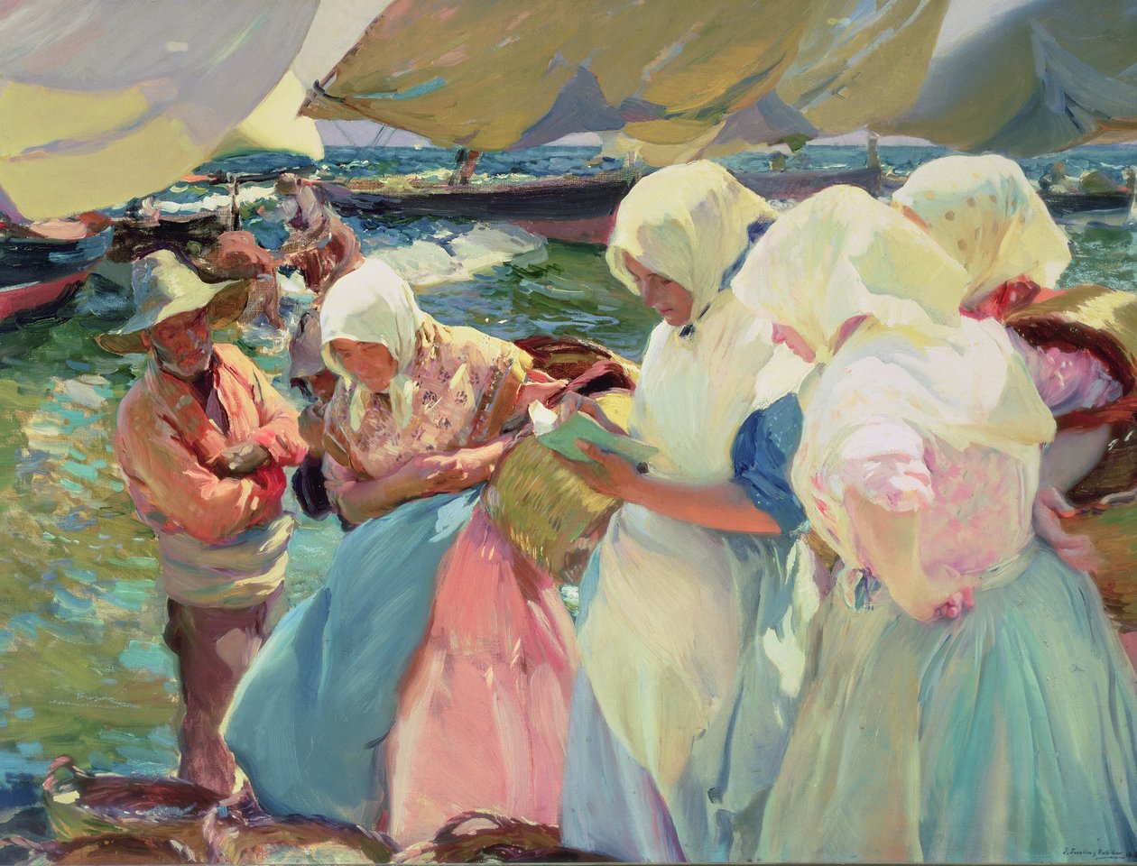 Fiskerkvinder på stranden af Joaquin Sorolla y Bastida
