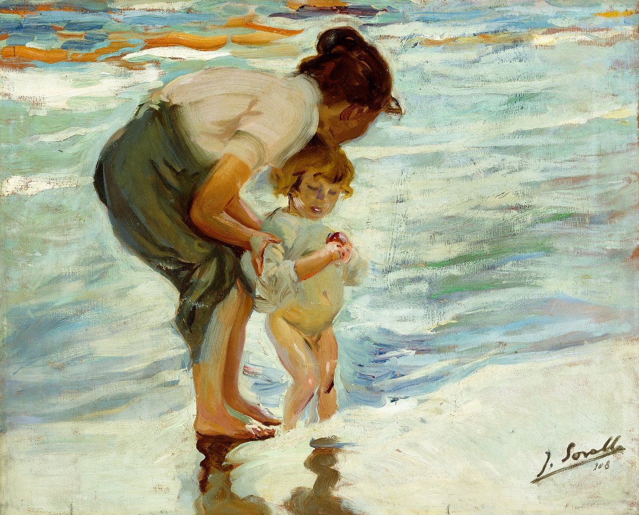 På stranden, 1908 af Joaquín Sorolla