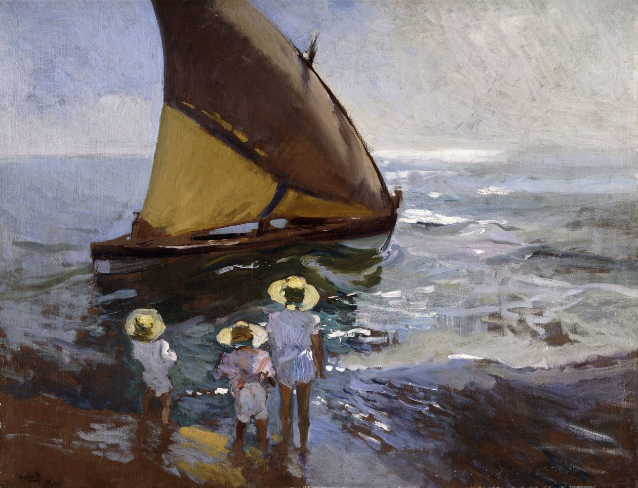 På stranden, Valencia; På stranden, Valencia, 1907 af Joaquín Sorolla
