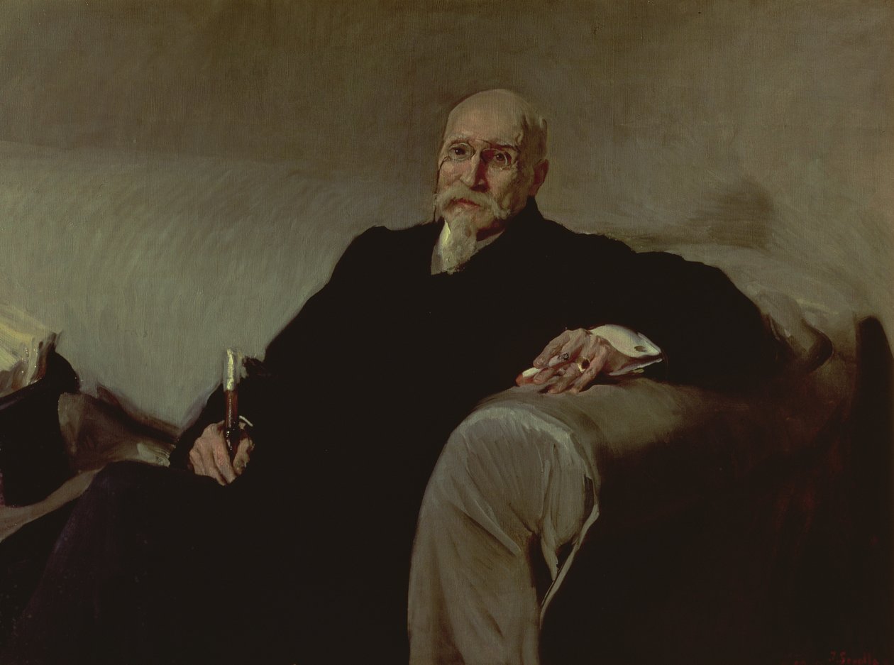 Portræt af Jose Echegaray y Eizaguire (1832-1916) spansk matematiker og dramatiker af Joaquin Sorolla y Bastida
