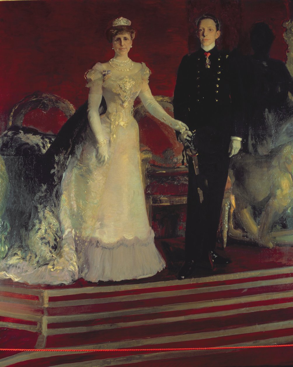 Portræt af kong Alfonso XIII af Spanien og hans mor, dronning Maria Christina af Joaquin Sorolla y Bastida