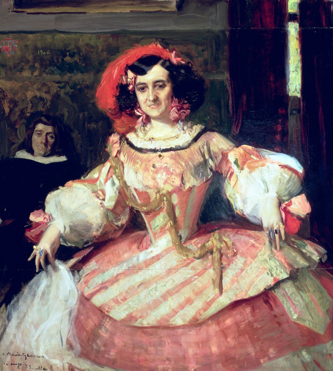 Portræt af Maria Guerrero, skuespillerinde og instruktør af Teatro Espanol i Madrid af Joaquín Sorolla
