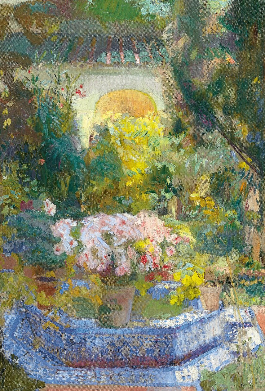 The Courtyard of the Sorolla House - Sorolla y Bastida, Joaquin (1863-1923) - 1917 - Olie på lærred - 95,9x64,8 - Museo Carmen Thyssen, Malaga af Joaquin Sorolla y Bastida